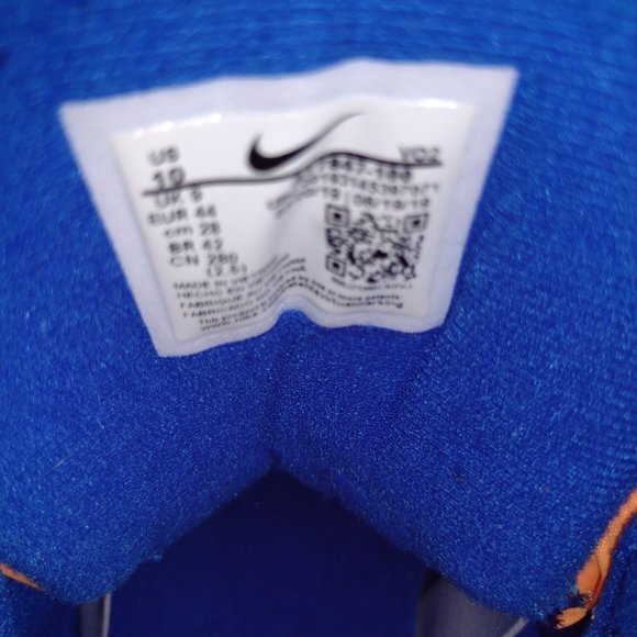 NIKE BARRAGE WHITE LEATHER ROYAL BLUE AND YELLOW SIZE 10 - Picture 4 of 6